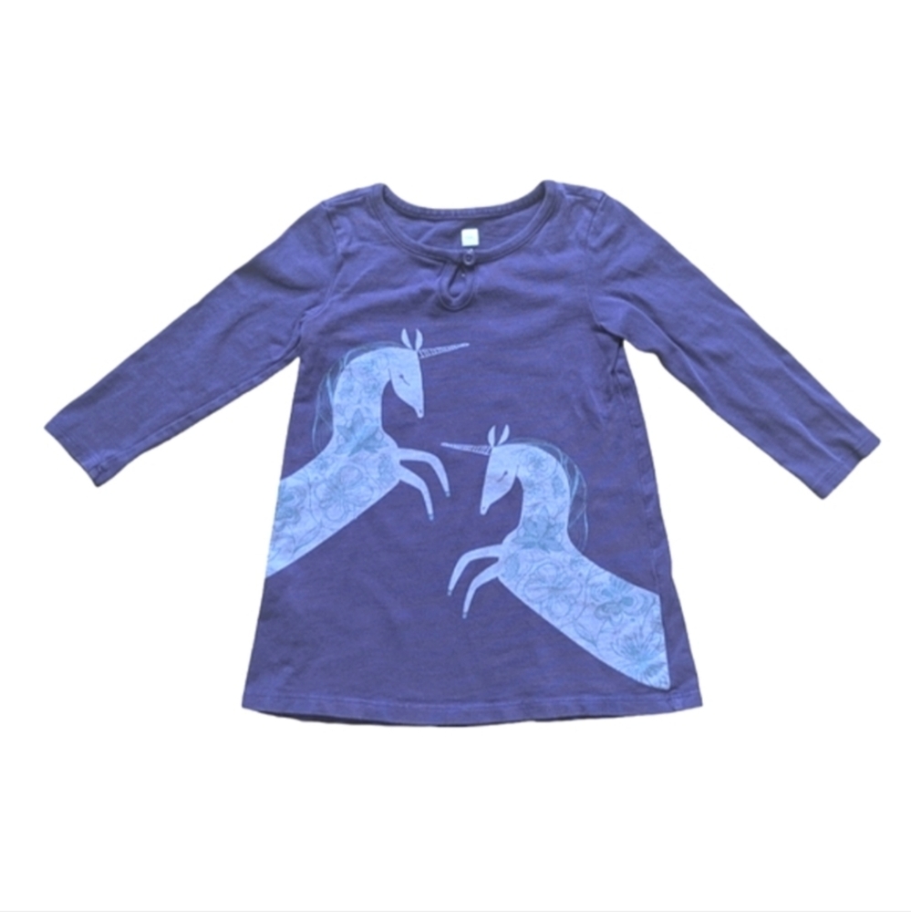 Tea Collection Unicornia Long Sleeve T-Shirt Dress - Size 2